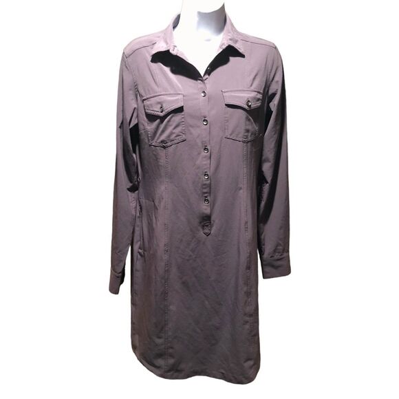 Eddie Bauer Women's Athletic Long Sleeve Casual Shirt Dress size S in Gray - Picture 7 of 8